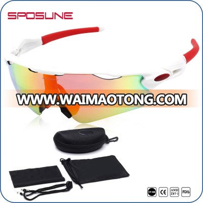 Brand design custom logo sport sunglasses polarized with interchangeable lens set