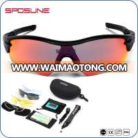 Interchangeable 5 lens unbreakable anti-glare polarized cycling sunglasses uv400